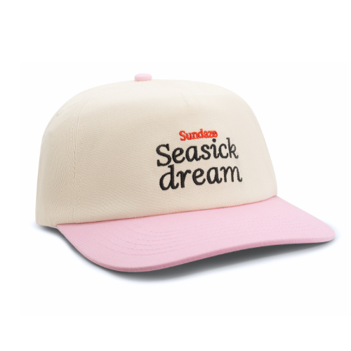 Seasick Dream Pink and Creme Cotton 5 Split Panel Hat