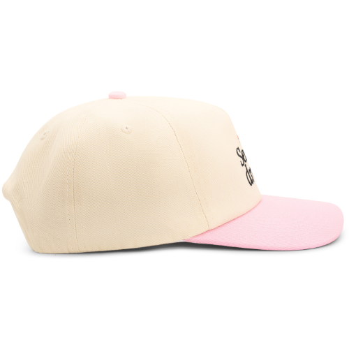 Seasick Dream Pink and Creme Cotton 5 Split Panel Hat