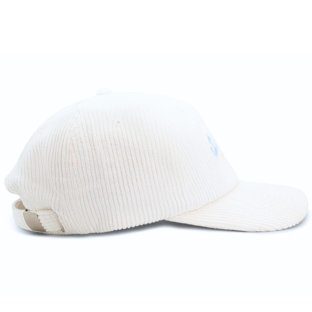 Sundaze 86' Quality Panel Hats Split 5 Panel Snapback Corduroy White/Blue