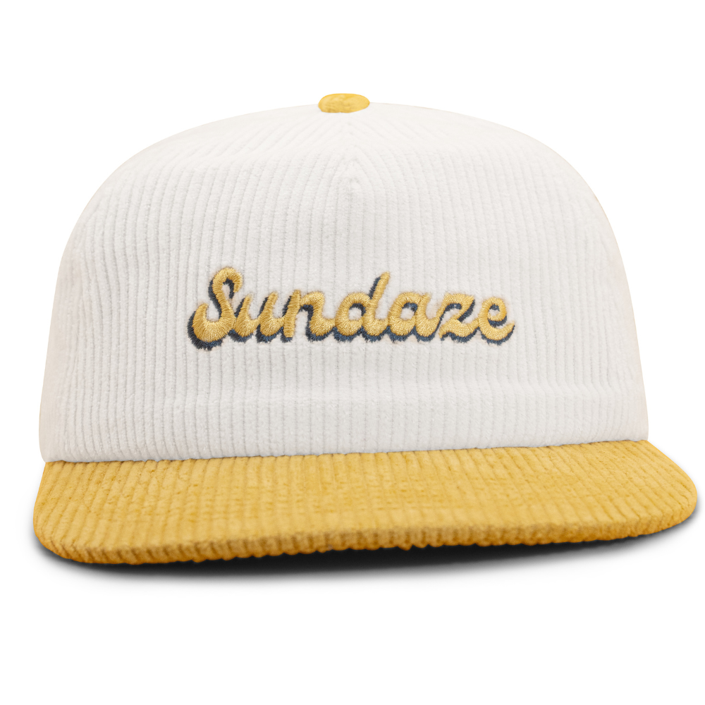 Sundaze Sunflower 86' Split 5 Panel Snapback Yellow Corduroy Hat-SOLD OUT!