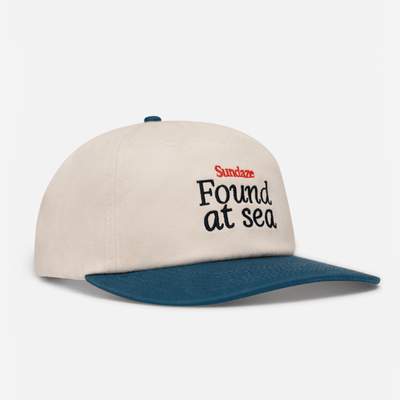 Found at Sea Dark Blue and Off White Cotton 5 Split Panel Hat