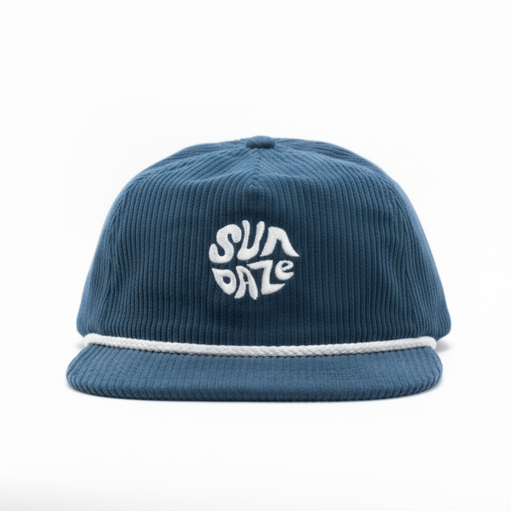 Dark Blue Corduroy Circle SunDaze Hat