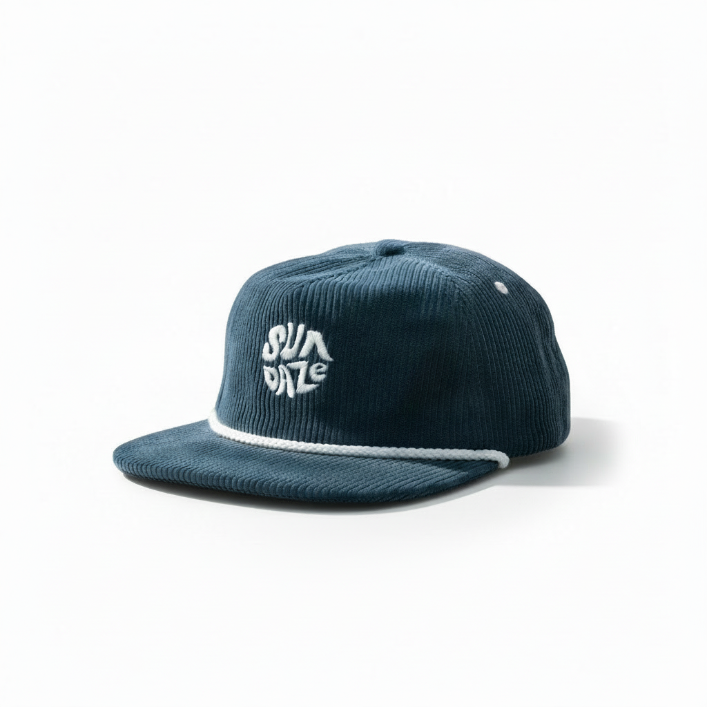 Dark Blue Corduroy Circle SunDaze Hat