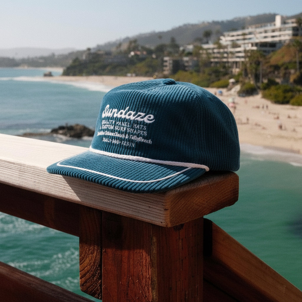 Dark Blue Sundaze Surf Shapes Corduroy Hat