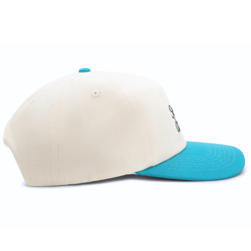 NEW Seasick Dream Teal and White Cotton 5 Split Panel Hat