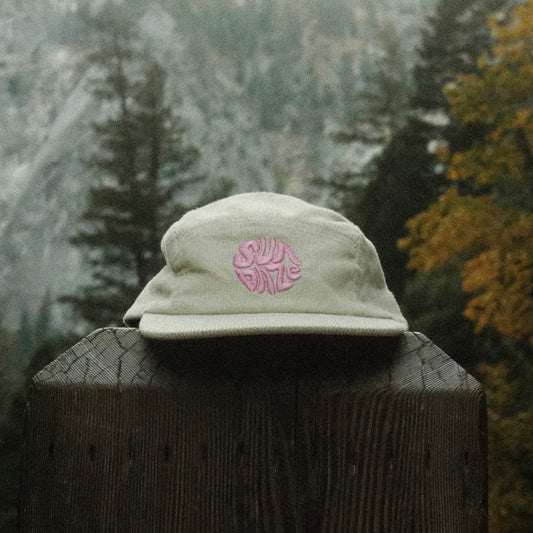 Yosemite Corduroy pink embroidered 5 panel hat