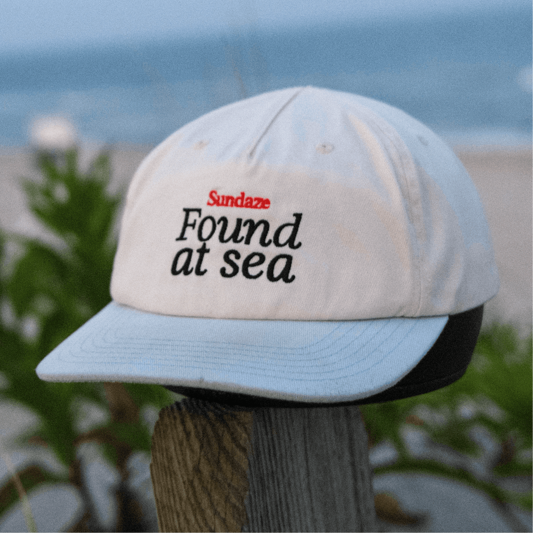 Found at Sea Teal Blue and White Cotton 5 Split Panel Hat-SunDaze California