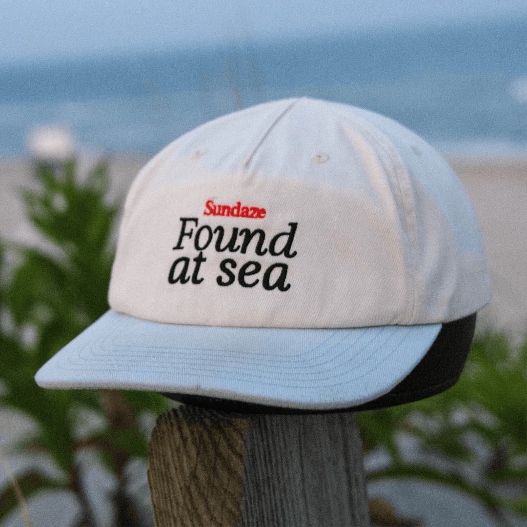 Found at Sea Teal Blue and White Cotton 5 Split Panel Hat-SunDaze California