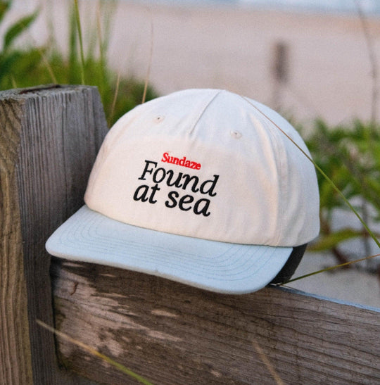 Found at Sea Teal Blue and White Cotton 5 Split Panel Hat-SunDaze California