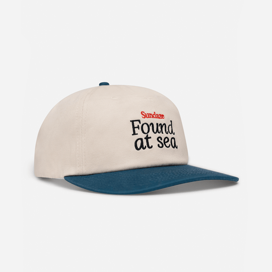 Found at Sea Dark Blue and Off White Cotton 5 Split Panel Hat-SunDaze California